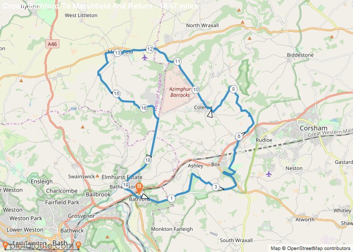 Map - Crown_Bathford_To_Marshfield_And_Return
