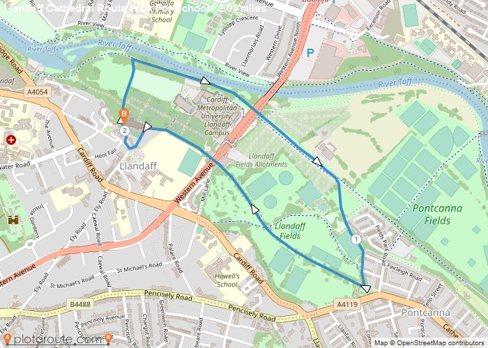Map - Llandaff_Cathedral_Route_Walk_For_School