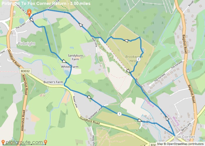 Map - Pirbright_To_Fox_Corner_Return Map - Pirbright_To_Fox_Corner_Return